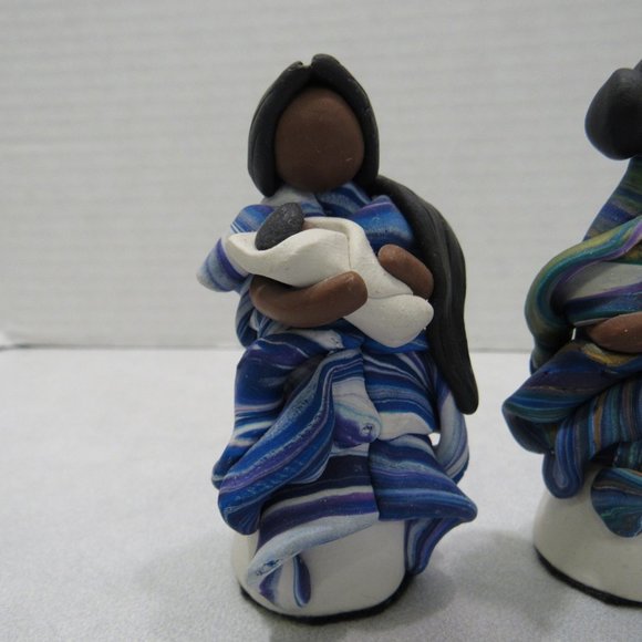 Set 4 OOAK Polymer Clay Faceless Women Dolls - Picture 2 of 8